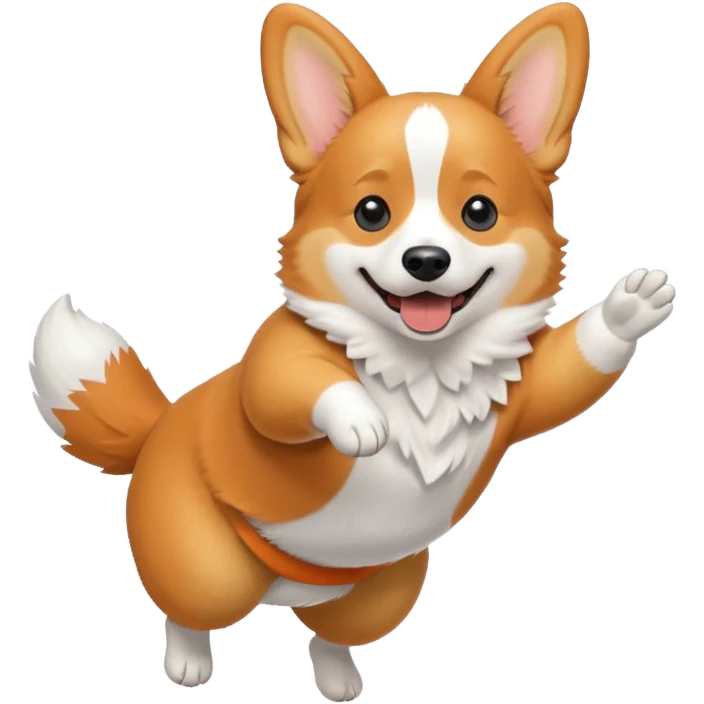 A corgi in a backflip emoji