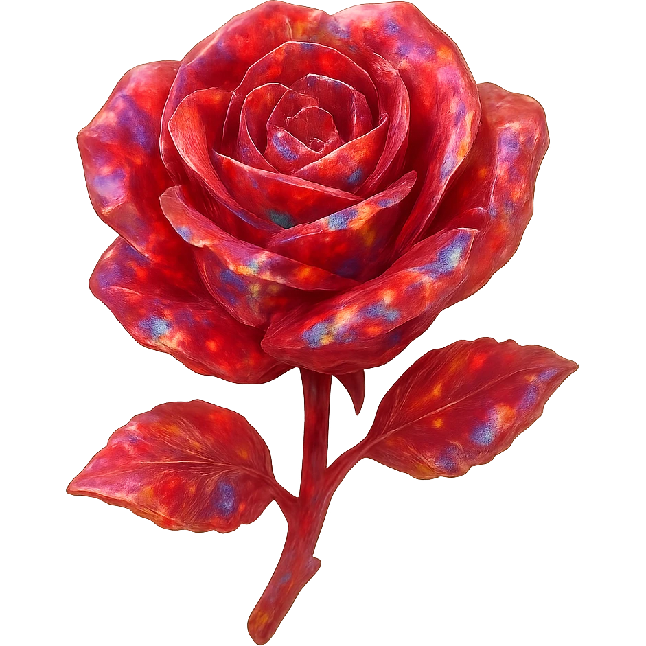 red Opal crystal rose flower, remove background emoji