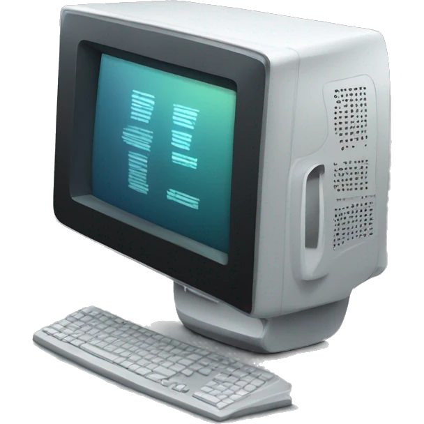Futuristic desktop computer monitor screen emoji