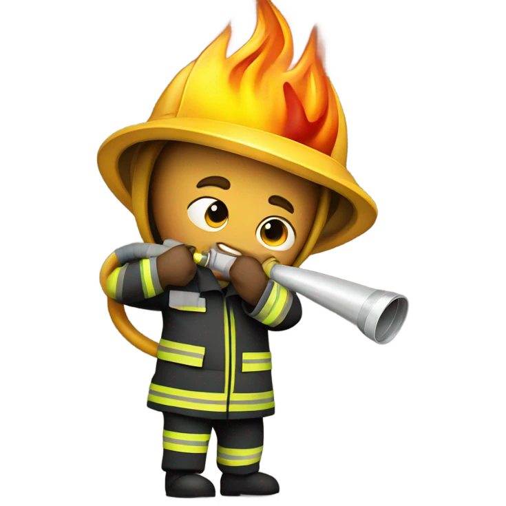 Firefighter by fire emoji