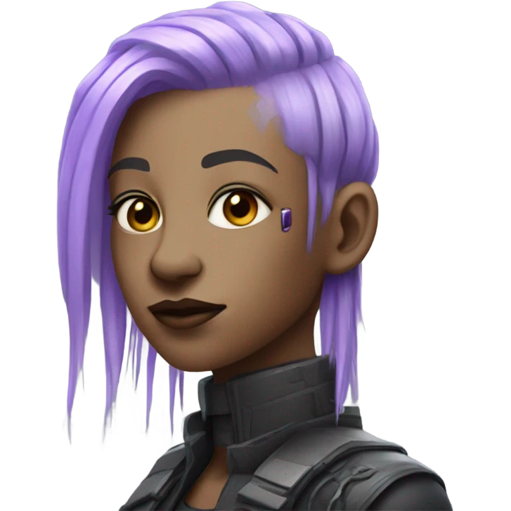 cyberpunk cyborg with lavender hair emoji