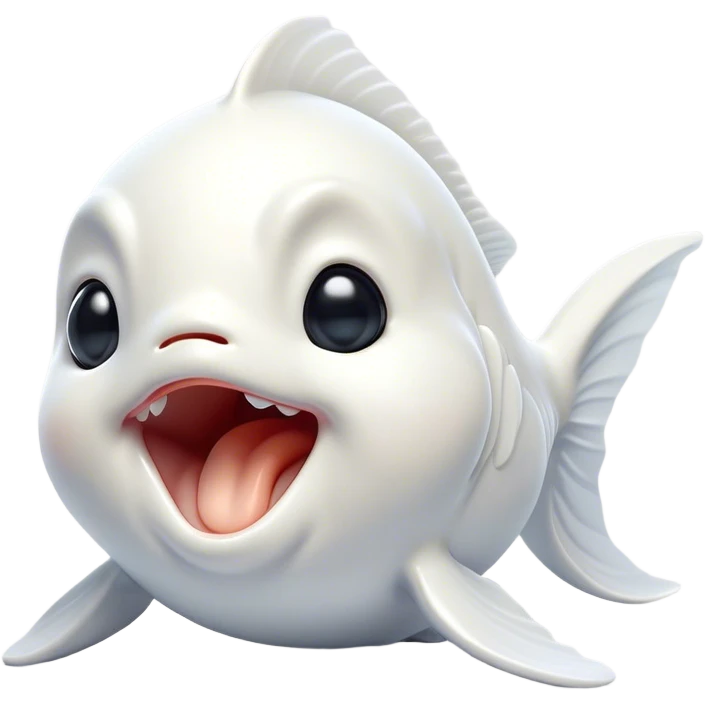 Cinematic Cute Yawning White Goldfish Portrait Emoji, Head tilted slightly with a dramatic, wide-open yawn, showcasing a smooth, pure white body with graceful, flowing fins, eyes barely open in drowsy contentment, Simplified yet irresistibly adorable features, highly detailed, glowing with a soft, cozy glow, high shine, relaxed yet expressive, stylized with a touch of whimsy, bright and endearing, soft glowing outline, capturing the essence of a sleepy yet affectionate goldfish, so drowsy it feels like it could float out of the screen and curl up for a nap! emoji