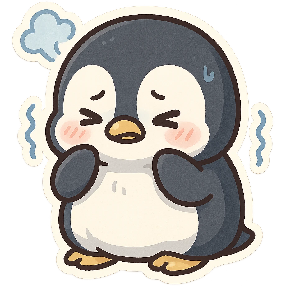 Chibi Penguin Cold emoji