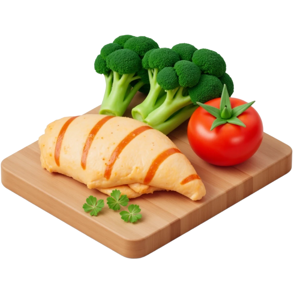 Meal broccoli chicken and tomato  emoji