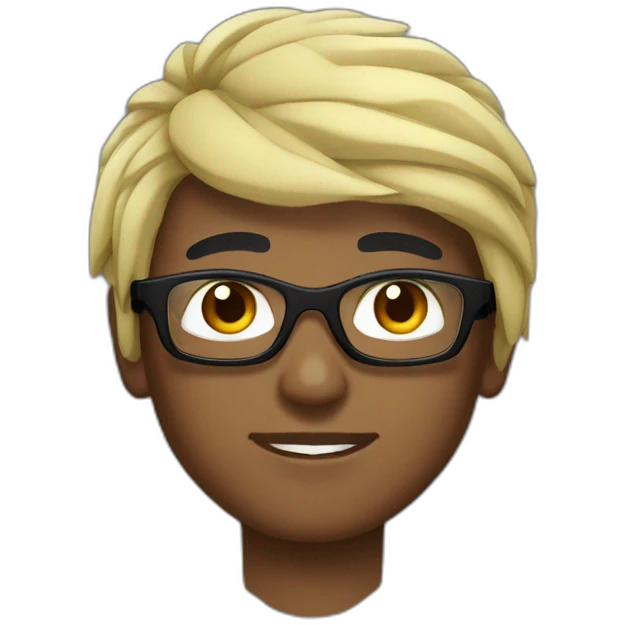 Boy Sri lankan MMA fighter with glases black and lisse hair emoji