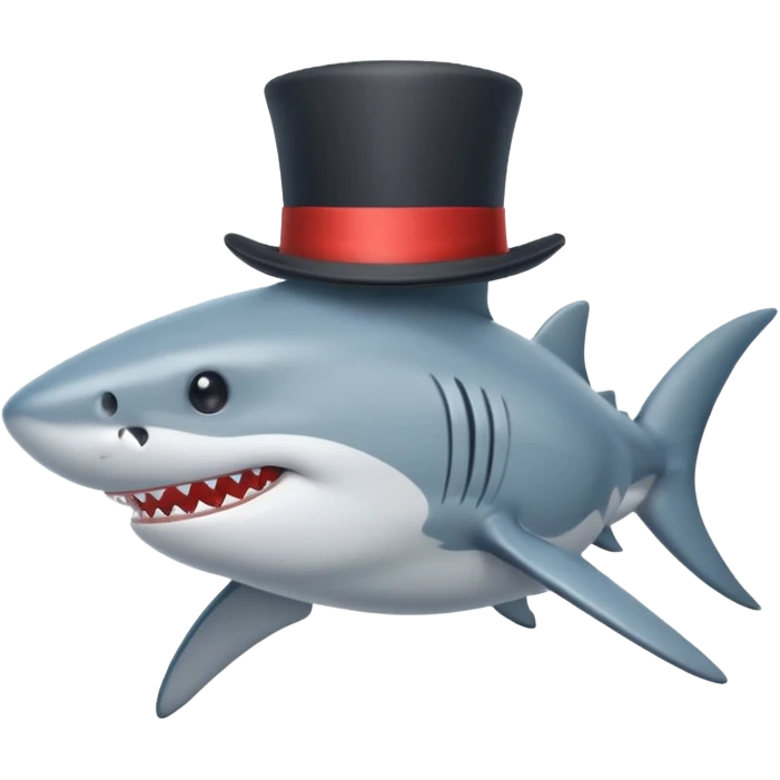 Shark with a top hat emoji