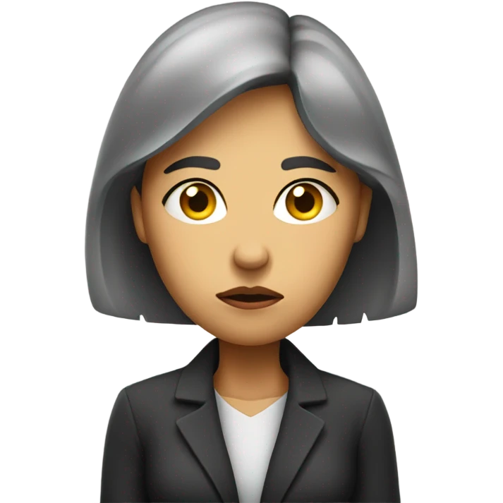 An annoyed woman with cigarette in her mouth and tired eyes  emoji