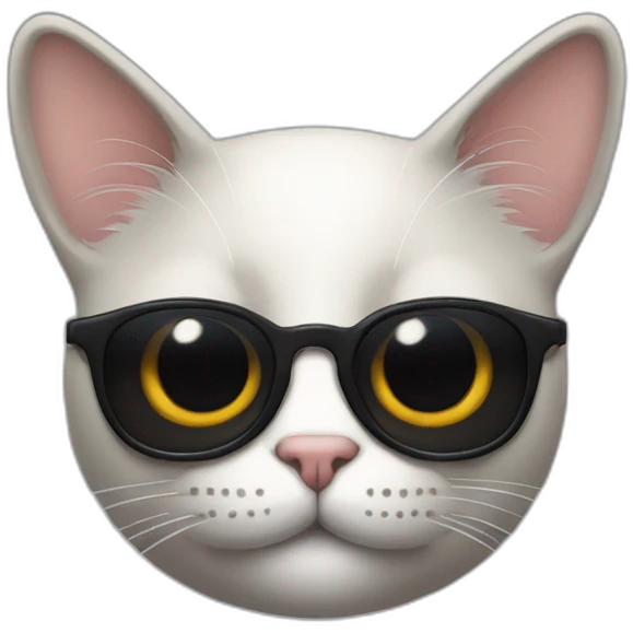 gato negro con lentes  emoji
