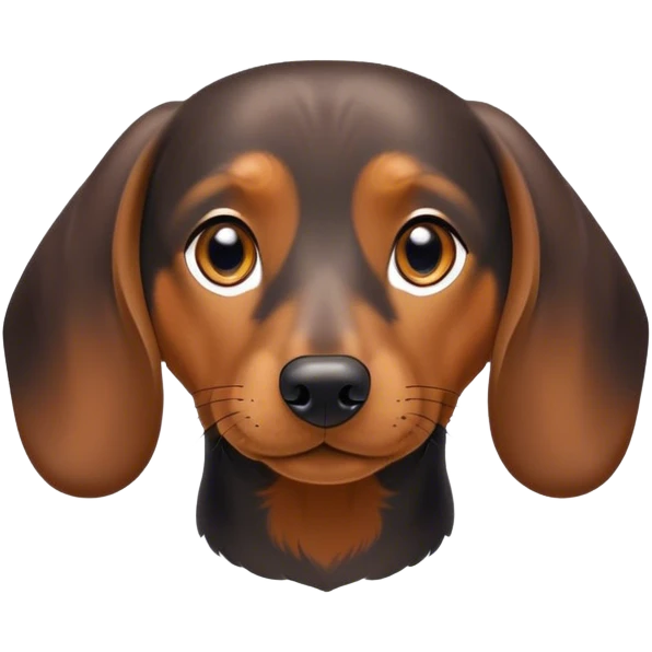 Cinematic Noble blablack and tanck and tan Dachshund Portrait Emoji, Poised and regal, with a long, low-slung build and a smooth, well-groomed black and tan coat, deep-set soulful brown eyes, Simplified yet sharp and sophisticated features, highly detailed, glowing with a soft, dignified glow, high shine, intelligent and determined, stylized with an air of charm, focused and attentive, soft glowing outline, capturing the essence of a watchful and confident companion, so majestic it feels as though it could slide out of the screen with effortless authority! emoji