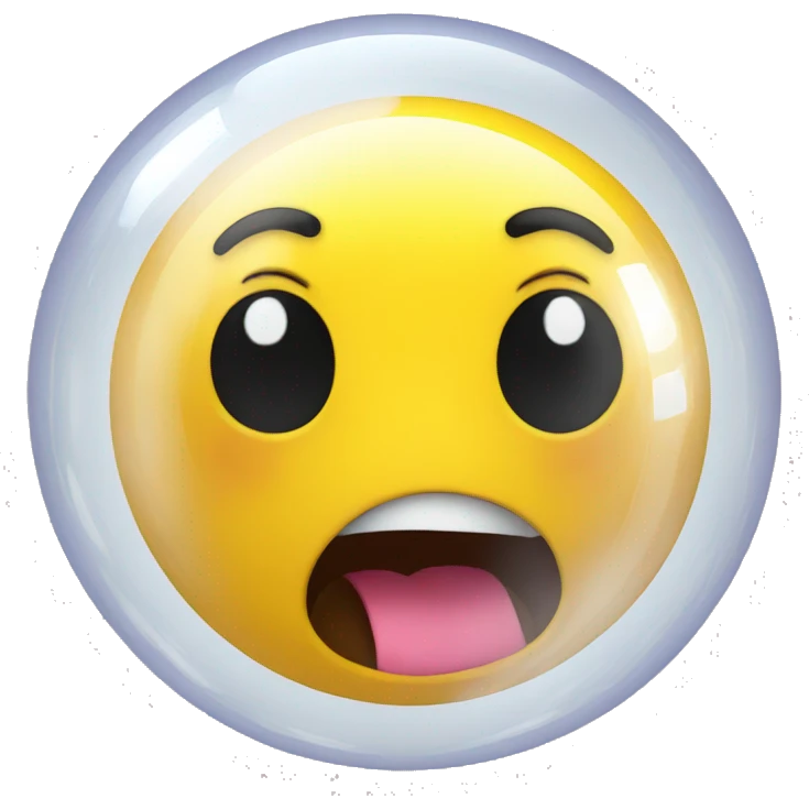 Scared yellow emoji in a bubble emoji