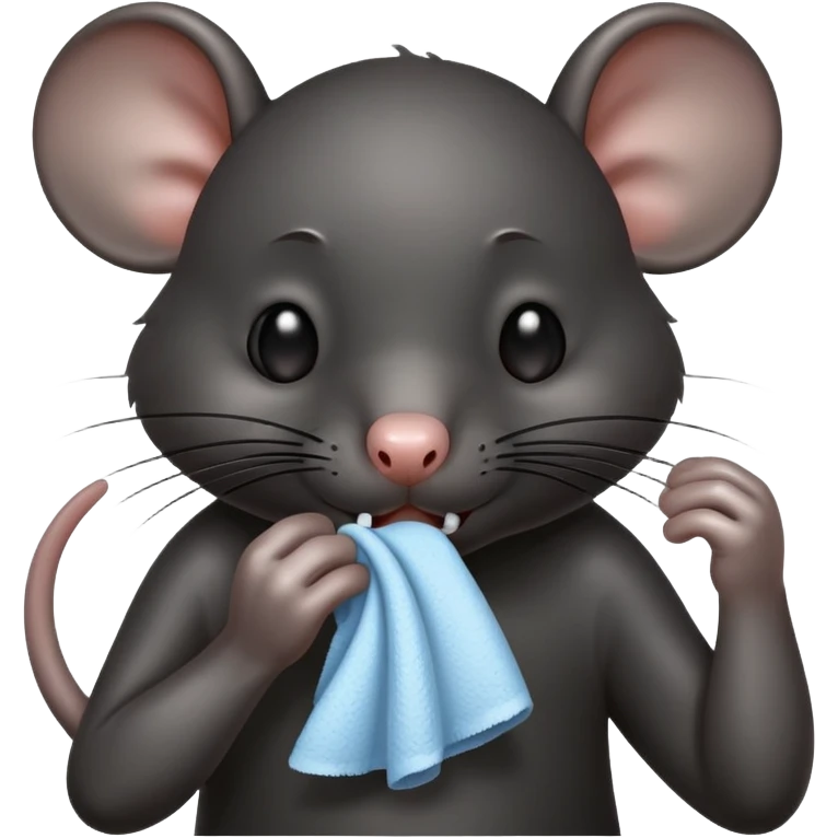 a black rat standing and wiping its sweaty face emoji