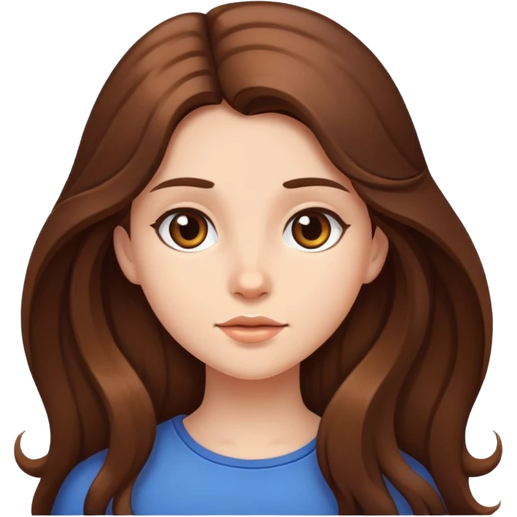 Girl with long brown hair emoji