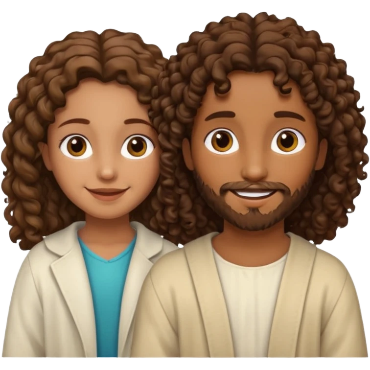 Jesus y una niña morena y crespa  emoji