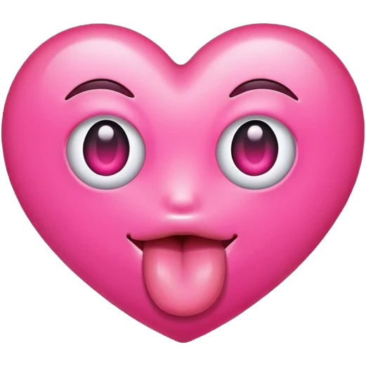 heart eye emoji with young sticking out emoji