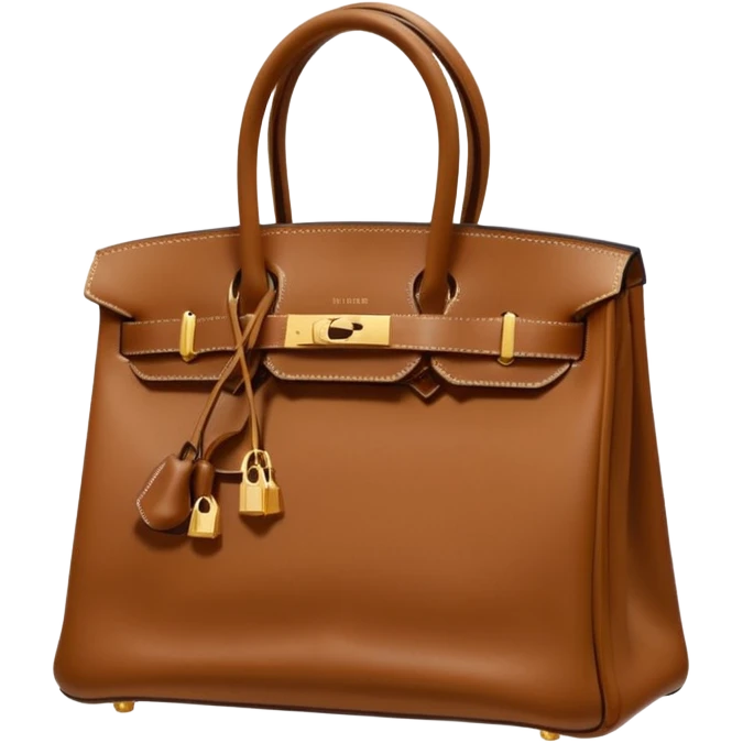 hermes birkin brown bag gold hardware emoji