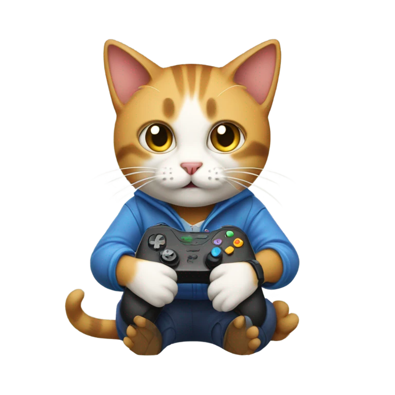 cat playing video games  emoji