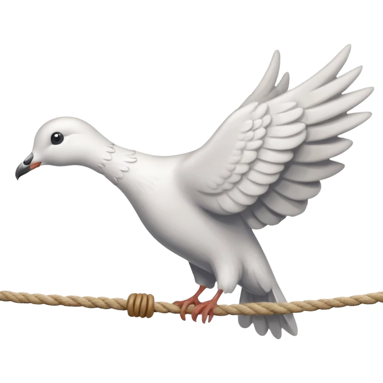 Dove tied with a rope emoji