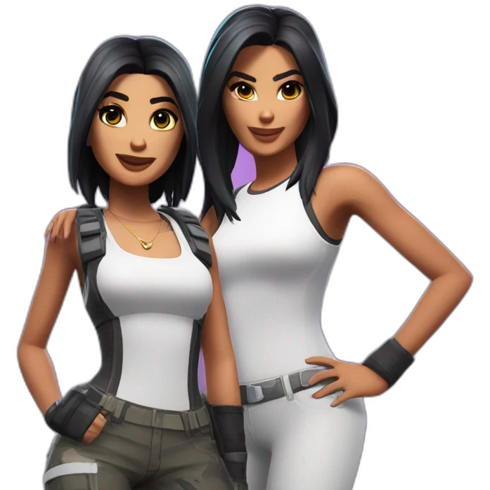 Kylie and Kendal kardashian in Fortnite emoji