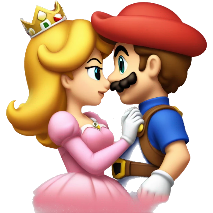 super mario kissing princess daisy love emoji