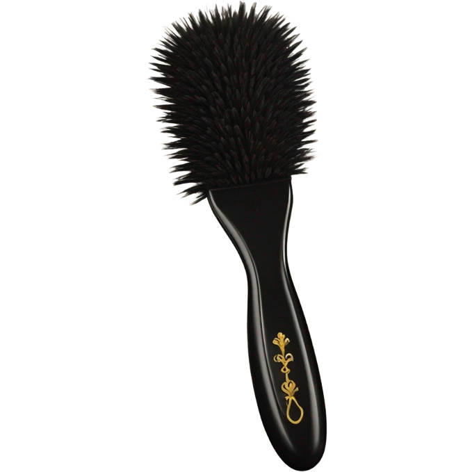 vintage rococo black hair brush emoji