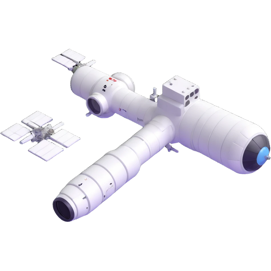 Tiangong orbital station floating in space emoji