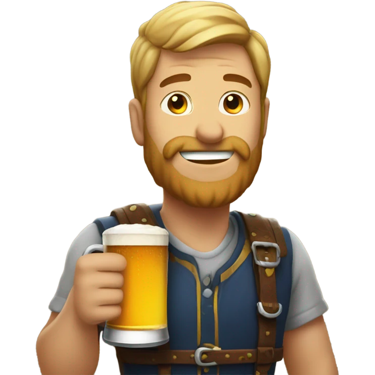 Beer drinking a man emoji