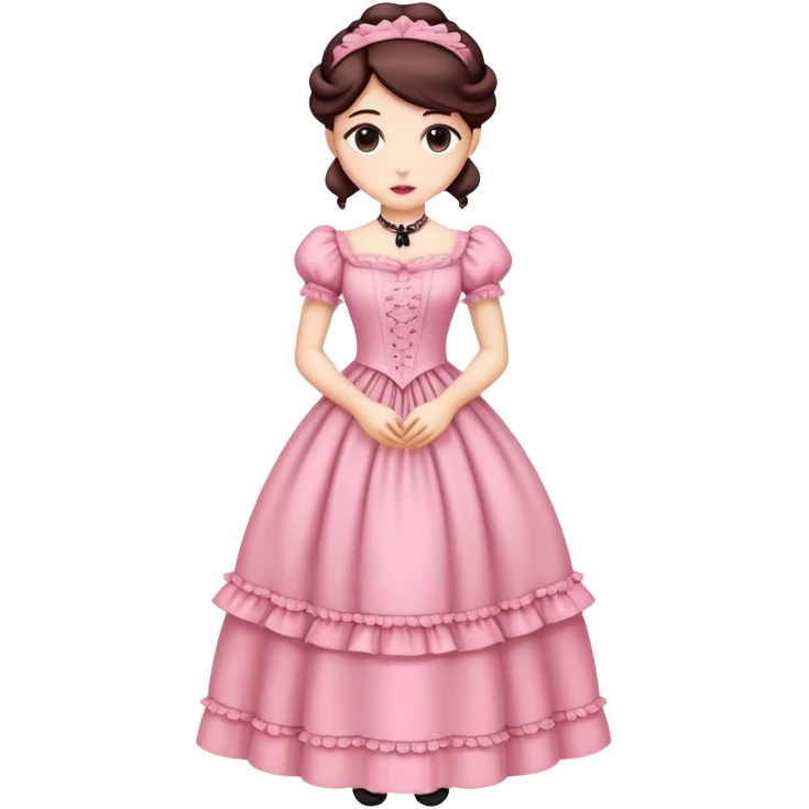 Victorian dress pink emoji