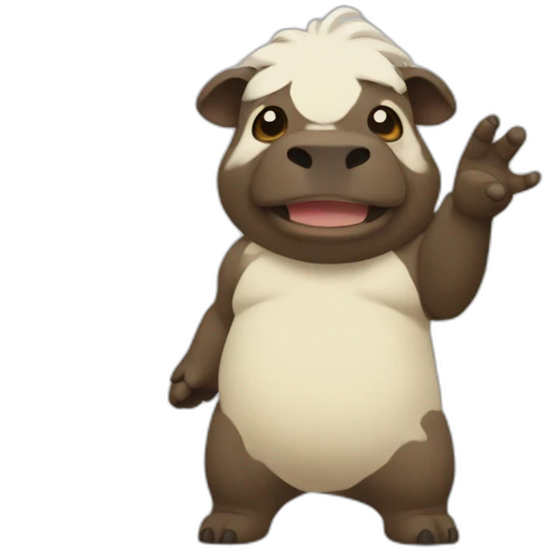 Appa from Avatar waving his hand emoji
