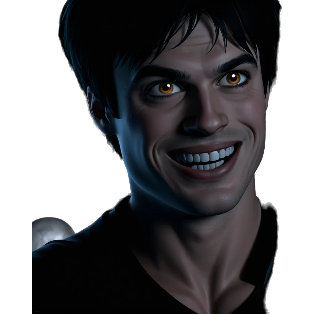 smiling boy in horror theme emoji