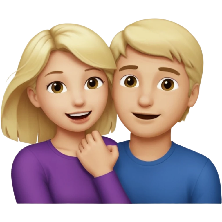 Emoji blonde girl lovingly , biting a man’s arm emoji