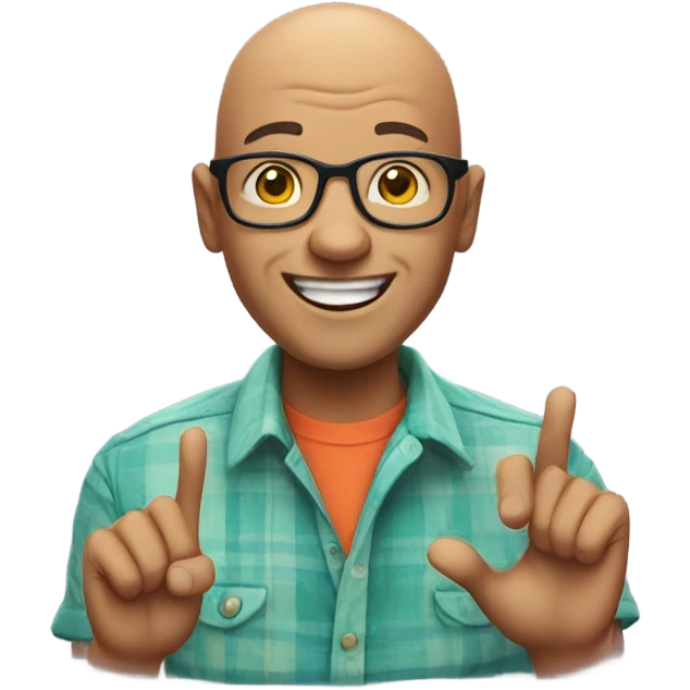 Funny bald man emoji
