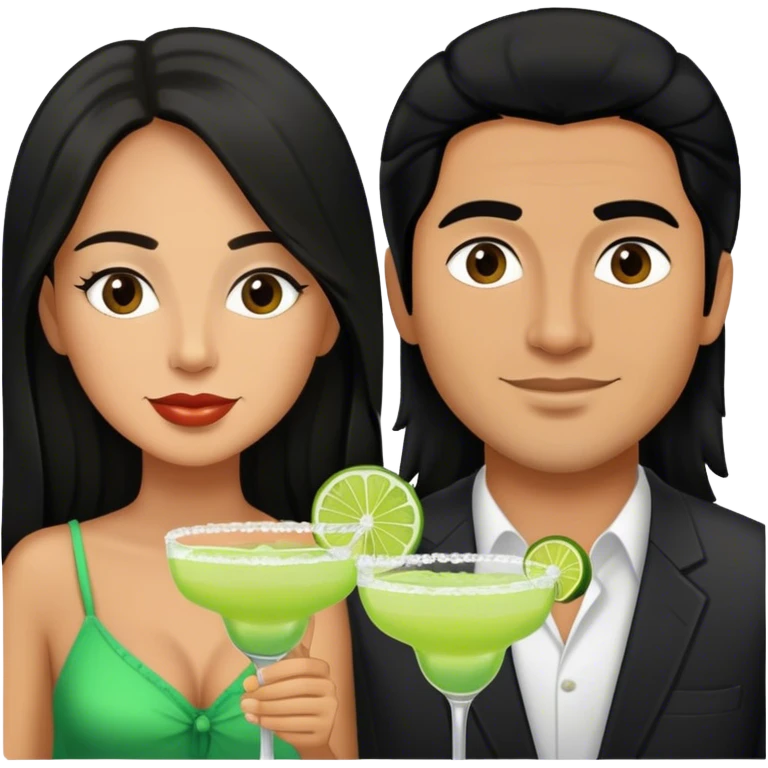 Margarita Connoisseur with Latino boyfriend with long black hair  emoji