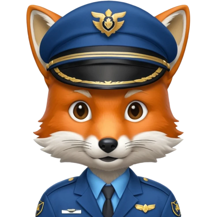 fox pilot blue uniform emoji