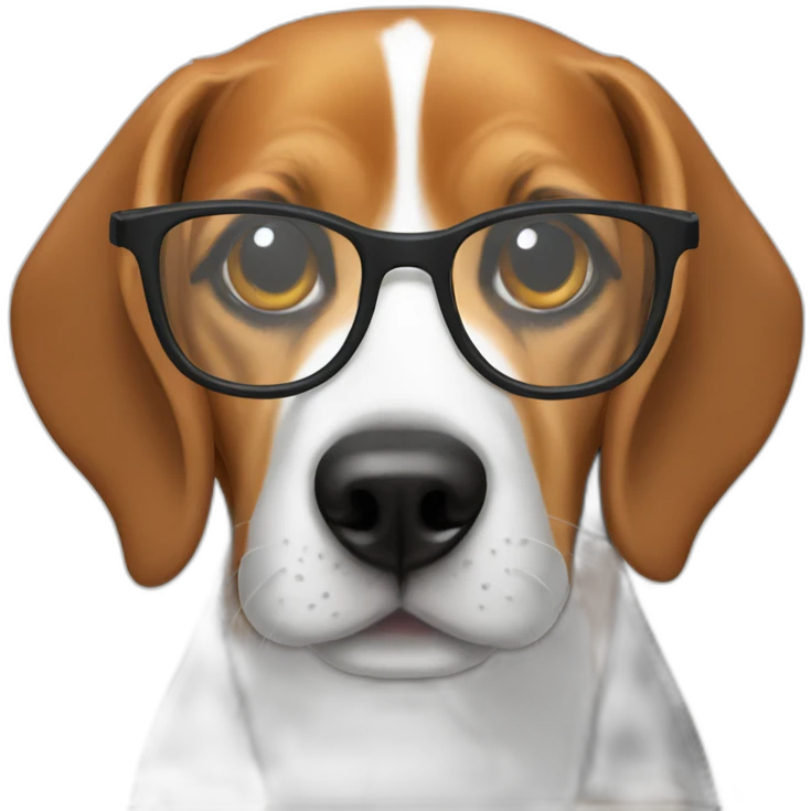 Beagle glasses emoji