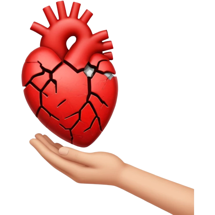 Broken heart emoji holding it in my hand emoji