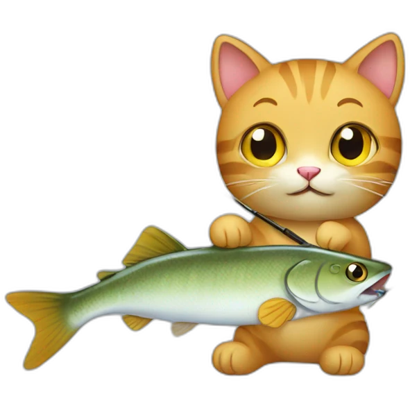 A cat that fishes emoji