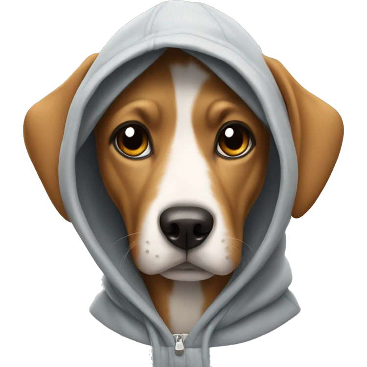 Dog wearing a hoodie emoji