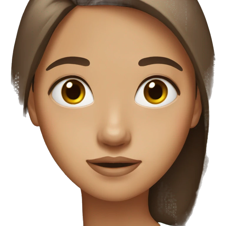 Girl with straight brown hair emoji