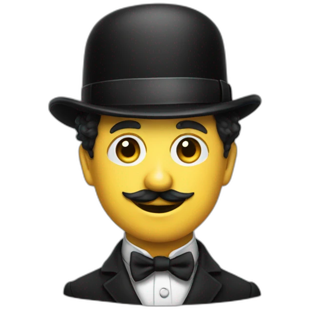 Charlie chaplin dans son chapeau emoji