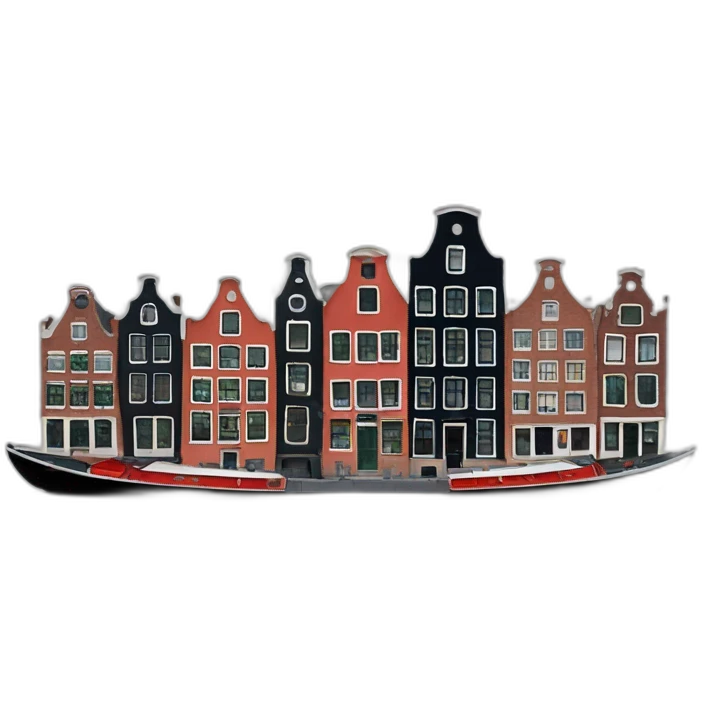 amsterdam-canals-with-a-boat-and-canal-houses emoji