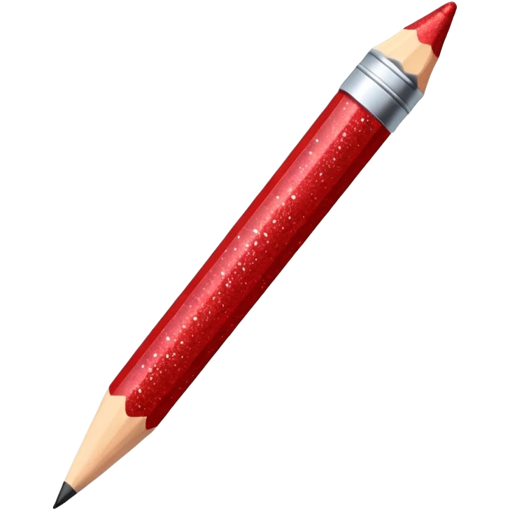 red glitter pencil emoji