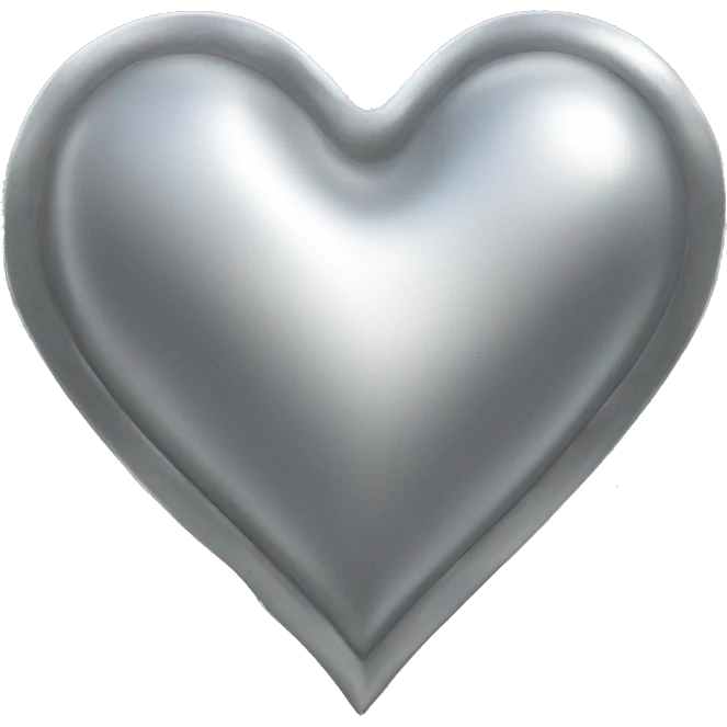 Silver metal heart emoji