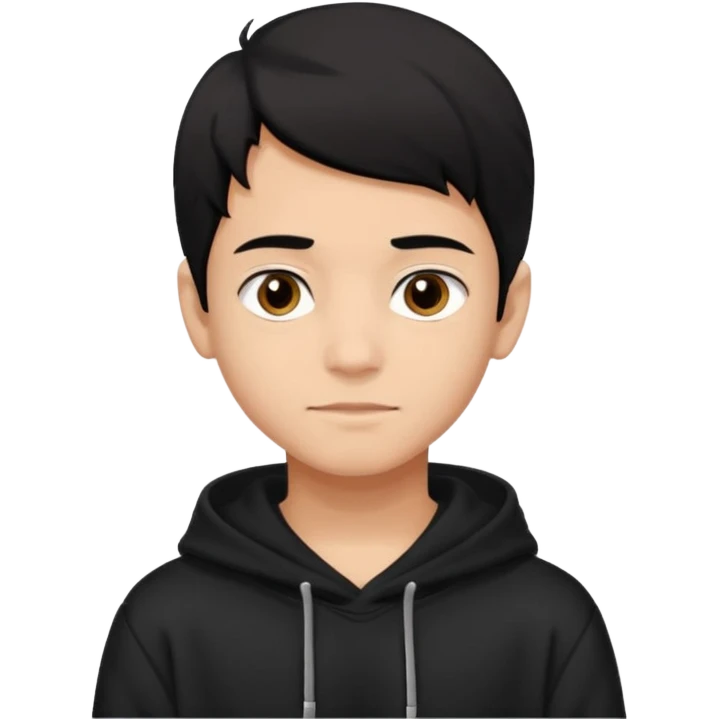 Chłopak ciemno brązowe oczy czarne włosy bluza czarna i taki bardziej żeby wyglądał na 18 latka i trochę usmiechniety emoji
