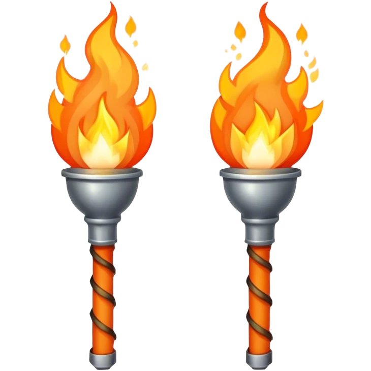 two torch with fire crossed emoji