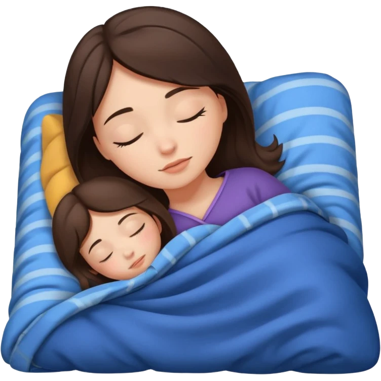 brunette girl sleeping cozy emoji
