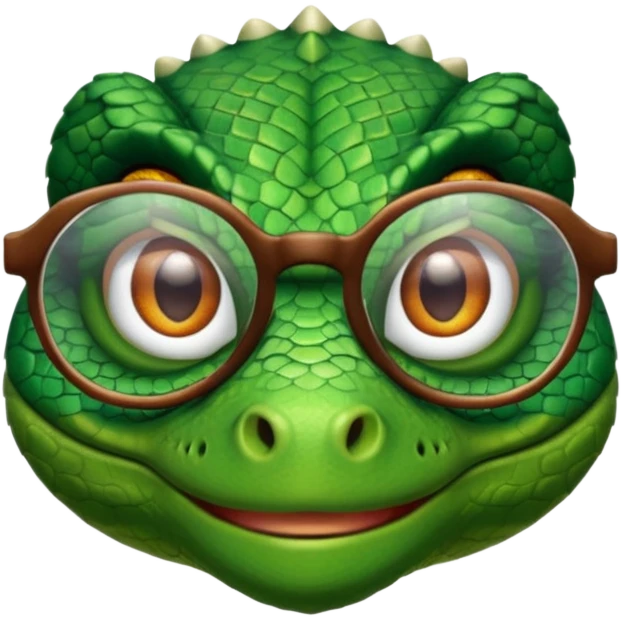 lizard wearing glasses emoji
