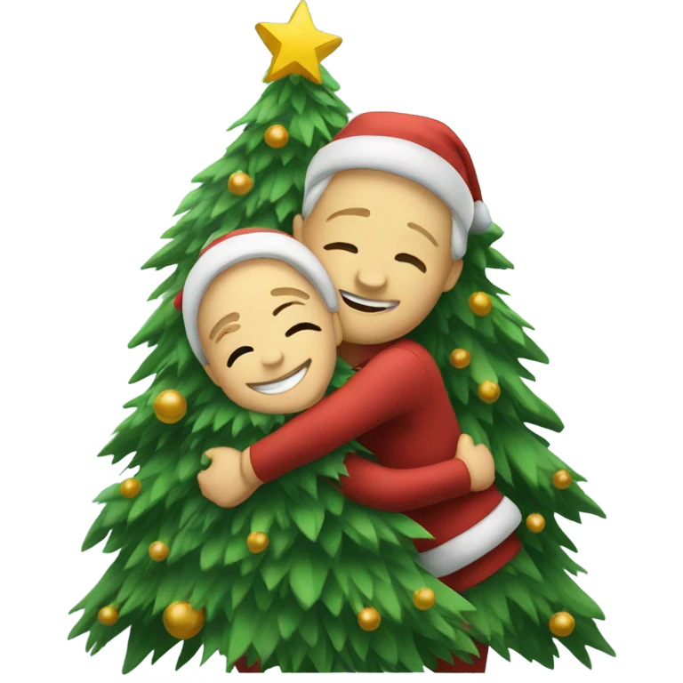 Christmas tree hug emoji