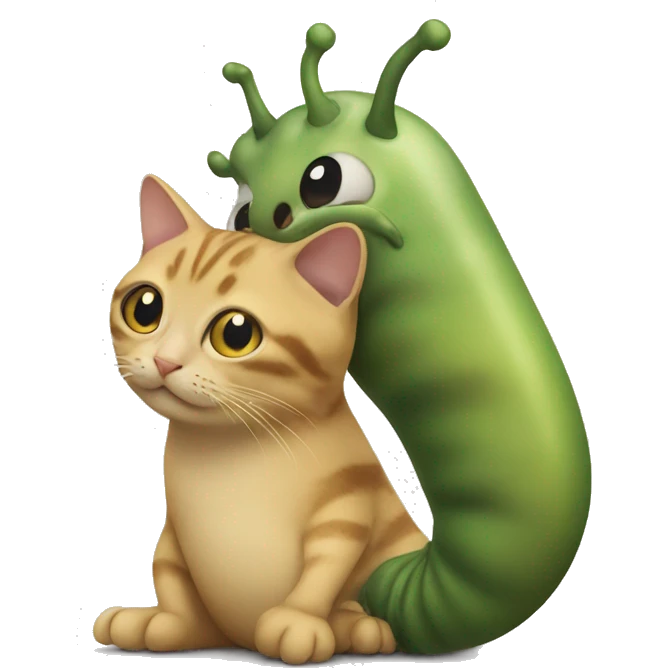 slug with arms petting a cat emoji