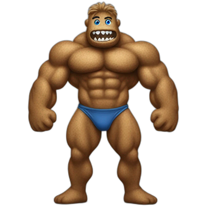 cookie monster body builder emoji