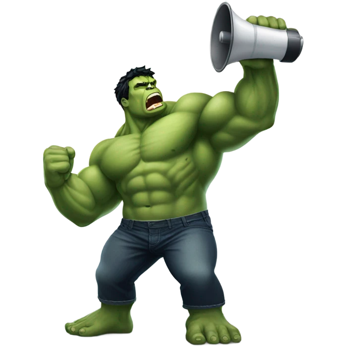 Hulk holding megaphone emoji